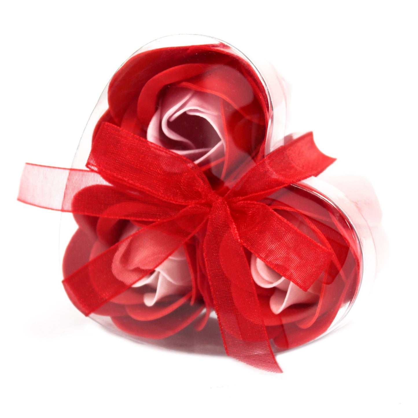 Coffret 3 coeurs fleurs à savon - Roses Rouges