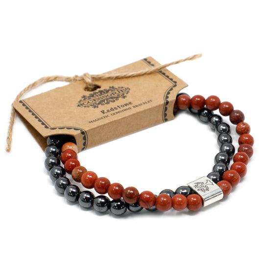 Magnetic Gemstone Bracelet - Red Stone