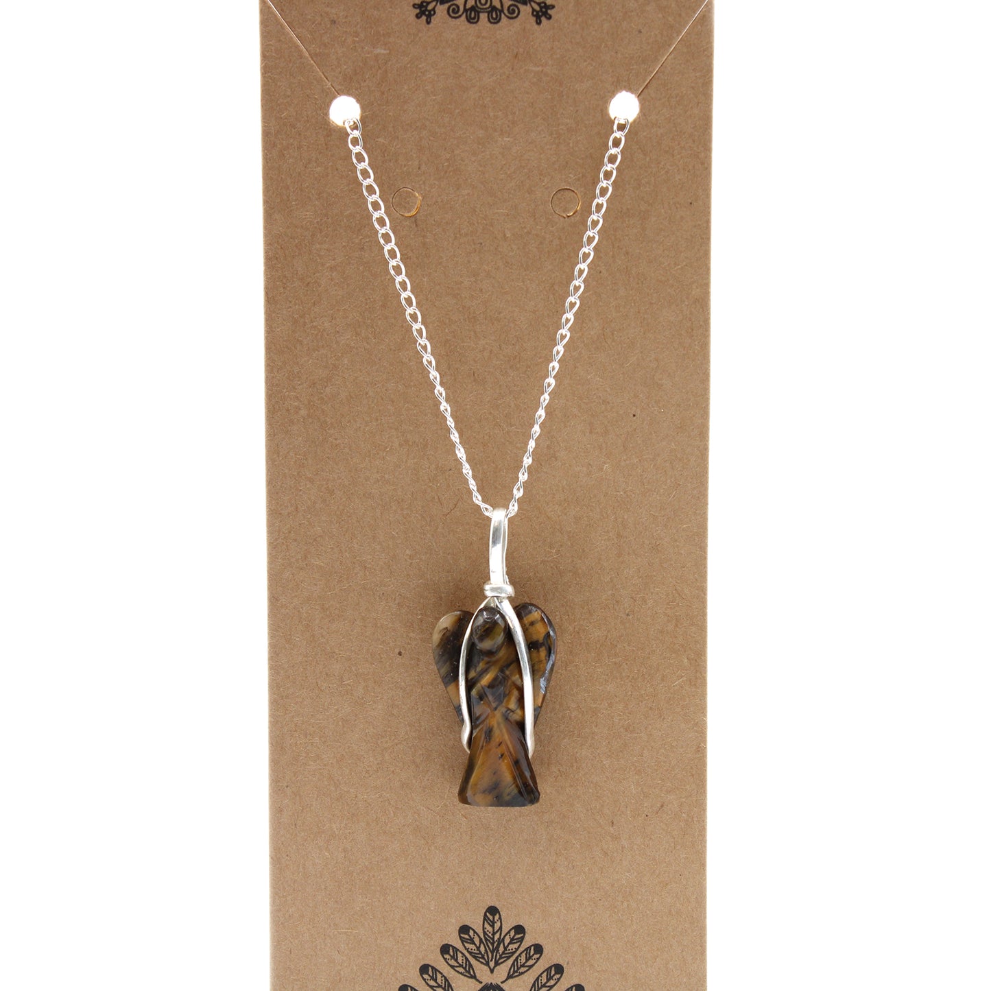 Gemstone Guardian Angel Pendant - Tiger's Eye