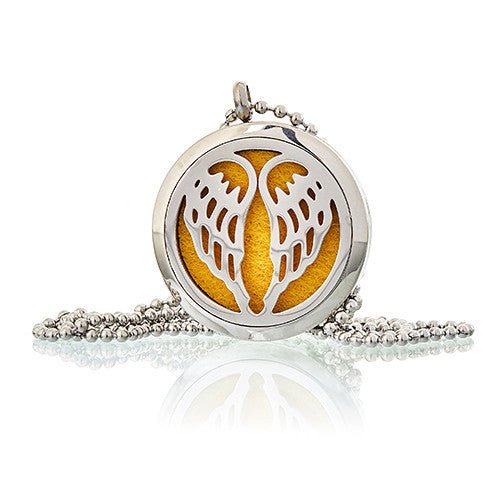 Aromatherapy diffuser necklace 30mm - Angel wings