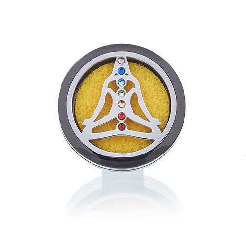 Kit diffuseur voiture - Boîte métal chakra Yoga - 30mm