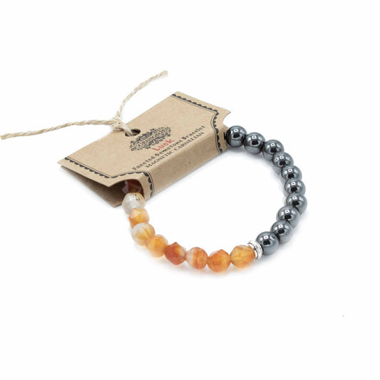 Carved Gemstone Bracelet - Magnetic Carnelian