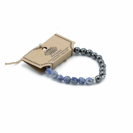 Bracelet de pierres précieuses sculptées - Sodalite magnétique