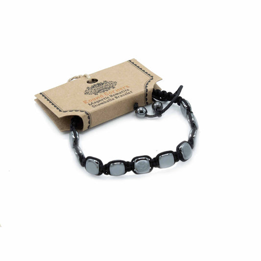 Hematite Shamballa Magnetic Bracelet - Rounded Corners