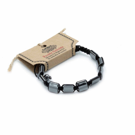 Bracelet Magnétique Shamballa Hématite - Doubles Cuboïdes