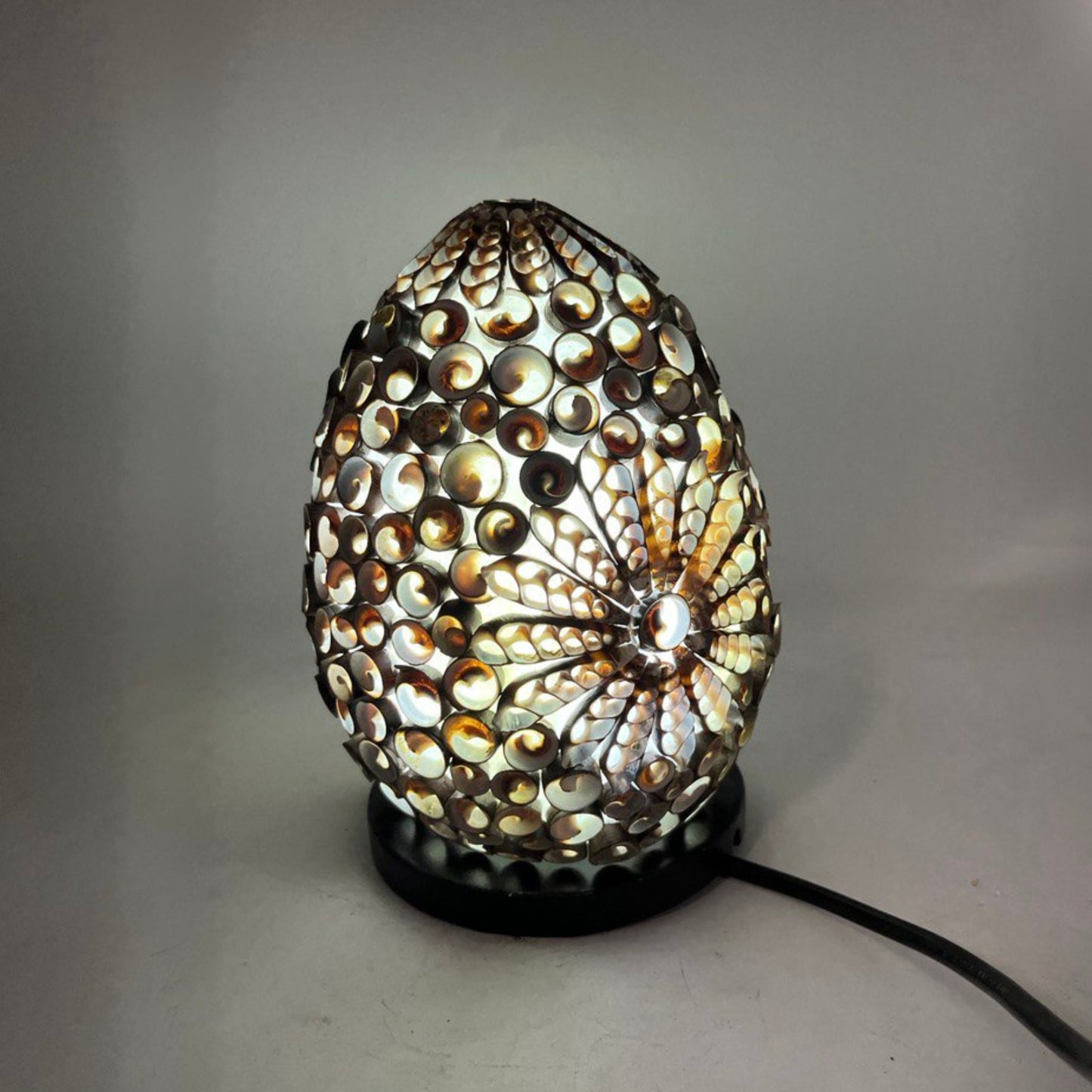 Boho Sea Shell Lamp - Chocolate Twist Oval - 15cm