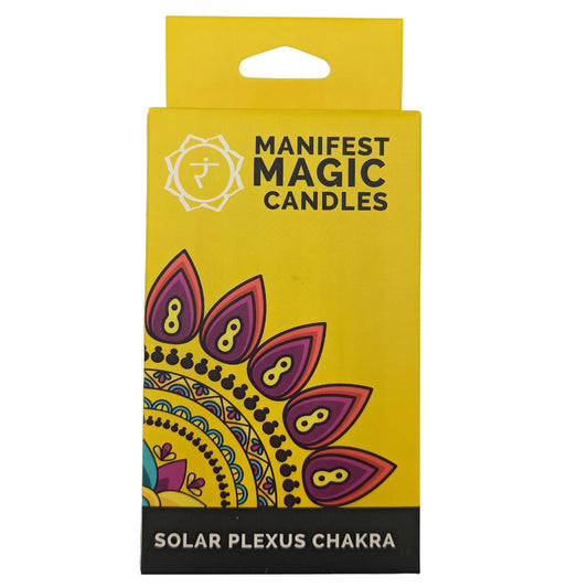 Bougies magiques manifestes (paquet de 12) - Jaune - Chakra du plexus solaire