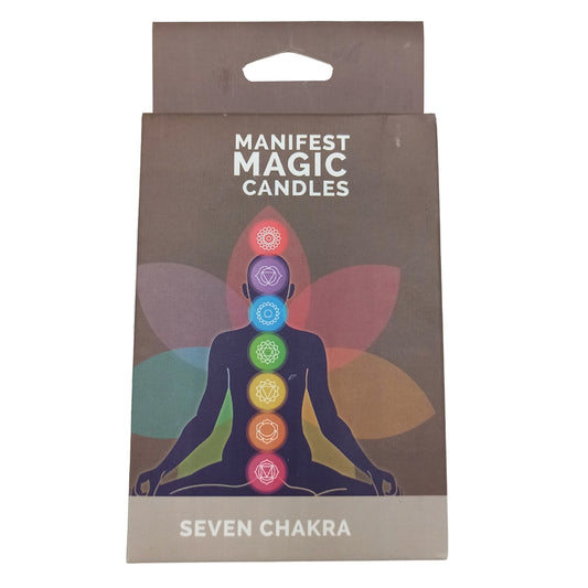 Bougies Manifeste des Sept Chakras (Paquet de 7)