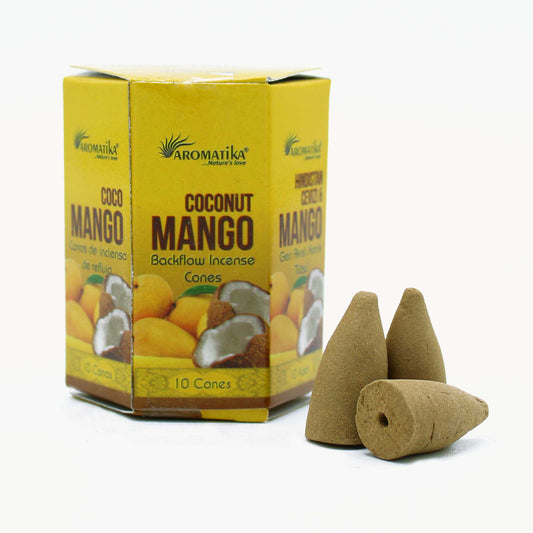 Pack de 10 Encens Masala Backflow - Noix de Coco et Mangue