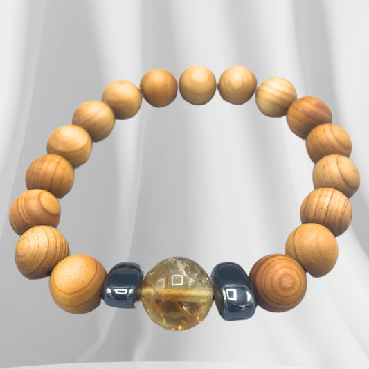 Cedar Bracelet - Solar Chakra - Citrine